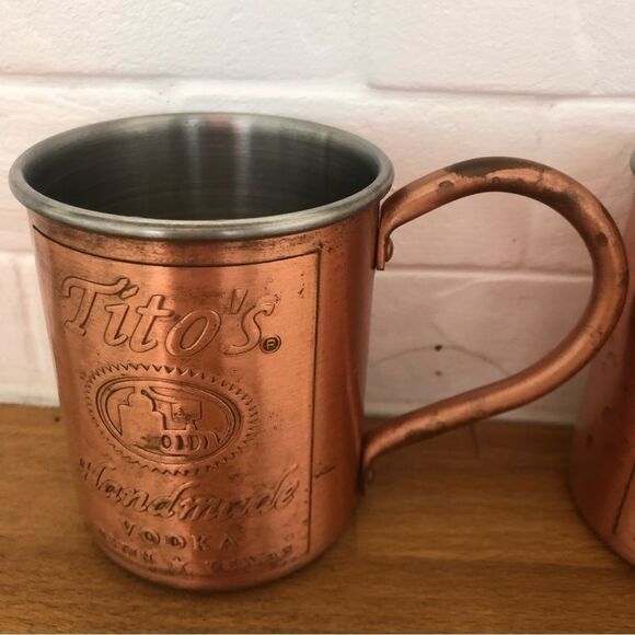 Tito’s Vodka Copper Moscow Mule Mug Set of 2 - Picture 3 of 10